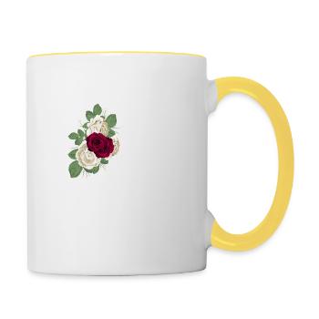 letter o flowers - Contrasting Mug - white/yellow - Right