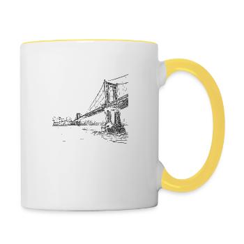 Brücke - Tasse zweifarbig - Weiß/Gelb - Rechts