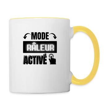 mode râleur - Mug contrasté - blanc/jaune - Droite