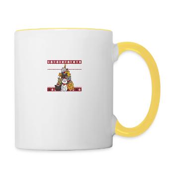 Christmas Cat Tree - Contrasting Mug - white/yellow - Right
