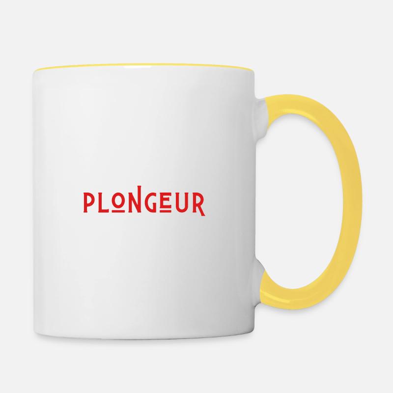 pas parfait mais plongeur - Mug contrasté - blanc/jaune