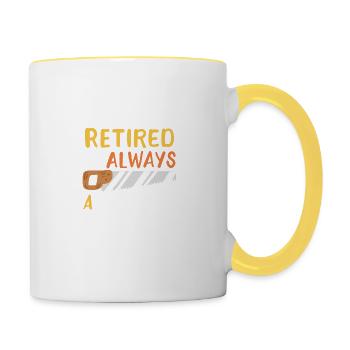 Retraite de charpentier - Mug contrasté - blanc/jaune - Droite