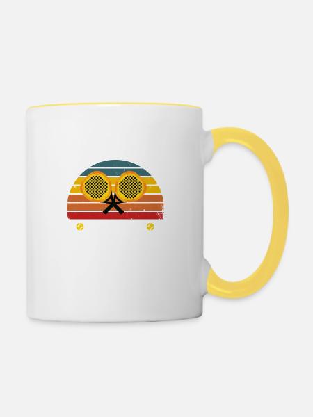 Je Peux Pas J'Ai Padel Padeliste Joueur De Padel - Mug contrasté - blanc/jaune