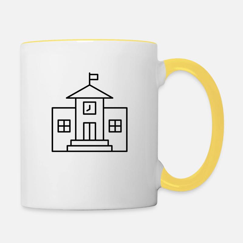 Ecole - Mug contrasté - blanc/jaune