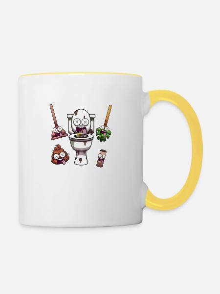 WC-Elemente - Tasse zweifarbig - Weiß/Gelb