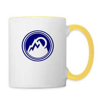 Montagnes Nature Icône Montagnes - Mug contrasté - blanc/jaune - Droite