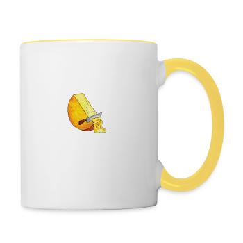 La Raclette c'est la vie cadeau - Mug contrasté - blanc/jaune - Droite