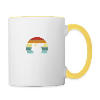 Squirrel Retro Squirrel Lover - Contrasting Mug - white/yellow - Right