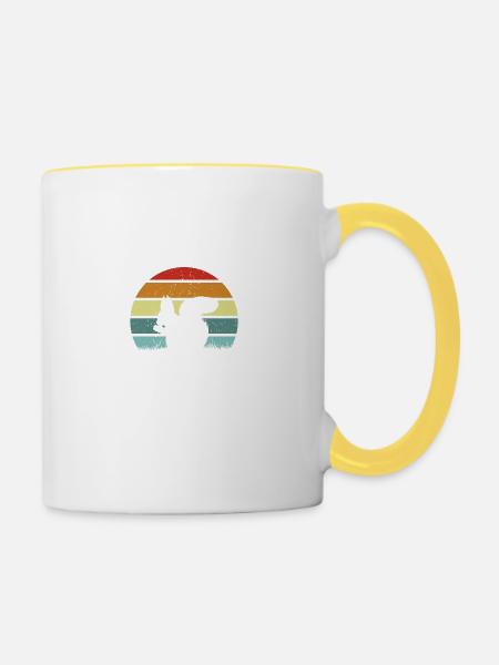 Squirrel Retro Squirrel Lover - Contrasting Mug - white/yellow