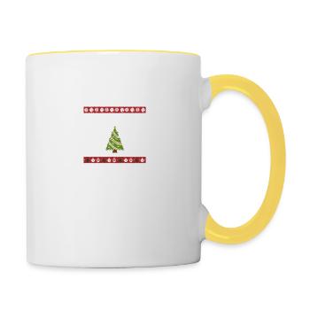 Arbre de Noël moche Noël - Mug contrasté - blanc/jaune - Droite
