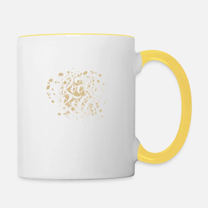Rock 'n' Roll - Tasse zweifarbig - Weiß/Gelb