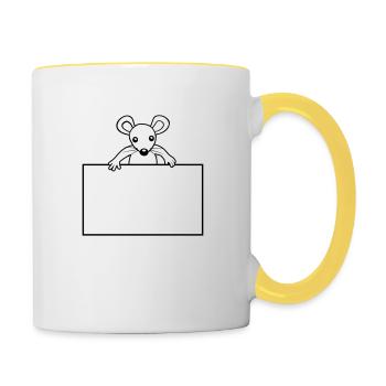 Shield with mouse - Contrasting Mug - white/yellow - Right