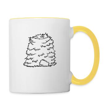 Strohberg Heuhaufen Design - Tasse zweifarbig - Weiß/Gelb - Rechts