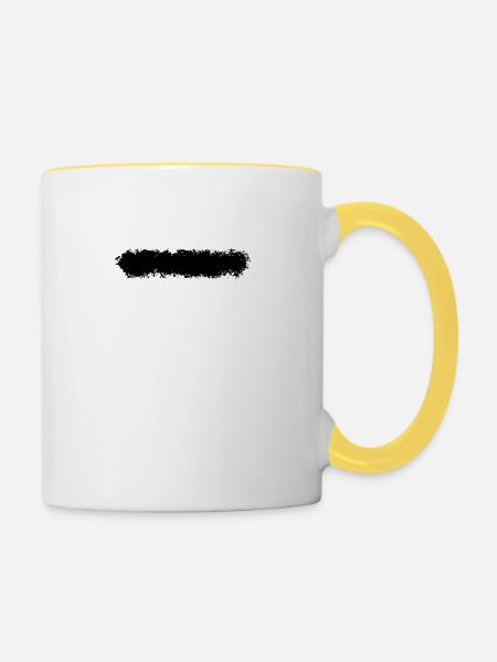 Pinselstrich Balken Strich Farbfleck - Tasse zweifarbig - Weiß/Gelb