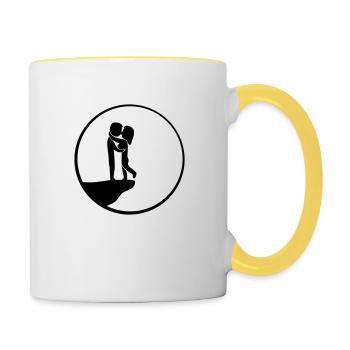 Night Moon Couples - Contrasting Mug - white/yellow - Right