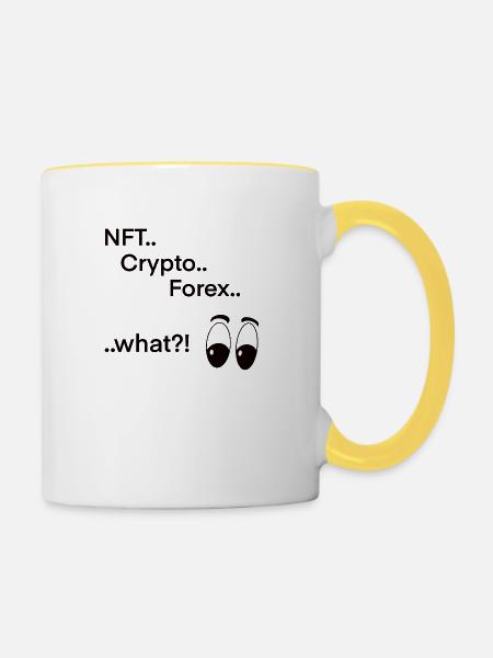 NFT Crypto Forex - Tasse zweifarbig - Weiß/Gelb
