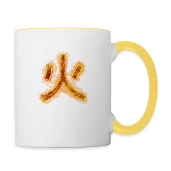 Feuer - Tasse zweifarbig - Weiß/Gelb - Rechts