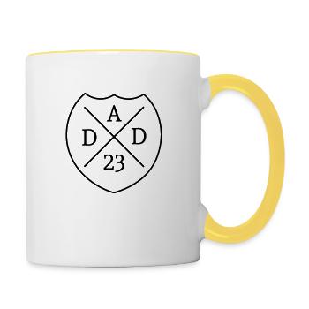 Dad 23 Coat of Arms - Color Change - Contrasting Mug - white/yellow - Right