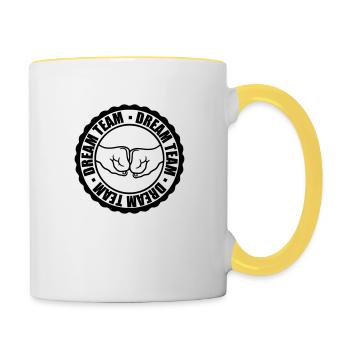 Timbres de l’équipe de rêve - Mug contrasté - blanc/jaune - Droite