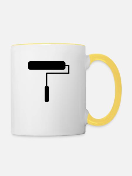 FARBROLLER - Tasse zweifarbig - Weiß/Gelb