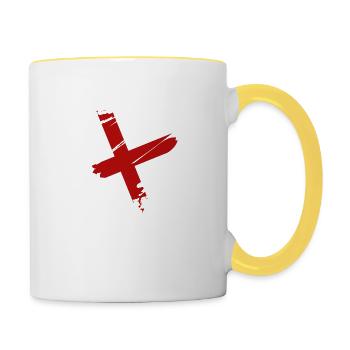 Heart England Football London Kingdom Monarchy - Contrasting Mug - white/yellow - Right