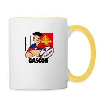 Rugby Gascon - Mug contrasté - blanc/jaune - Droite