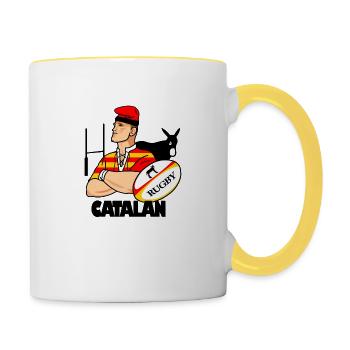 Rugby Catalan - Mug contrasté - blanc/jaune - Droite