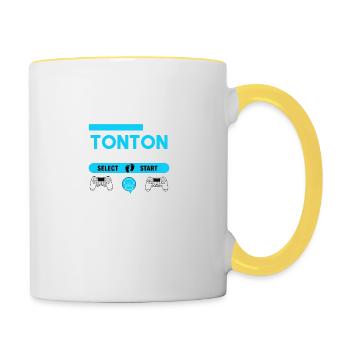 Futur Tonton Gamer Cadeau tonton j'arrive - Mug contrasté - blanc/jaune - Droite