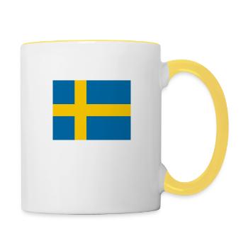Drapeau de la Suède - Mug contrasté - blanc/jaune - Droite