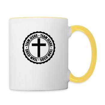 Stamp Team Jésus - Mug contrasté - blanc/jaune - Droite