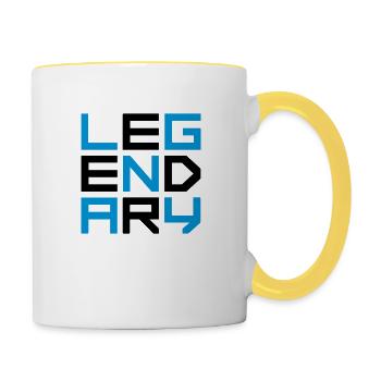 Legendary Square Logo - Contrasting Mug - white/yellow - Right