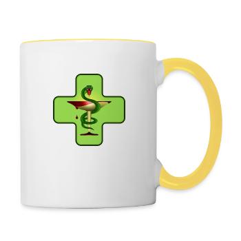 APOTHEKE SYMBOL - Tasse zweifarbig - Weiß/Gelb - Rechts