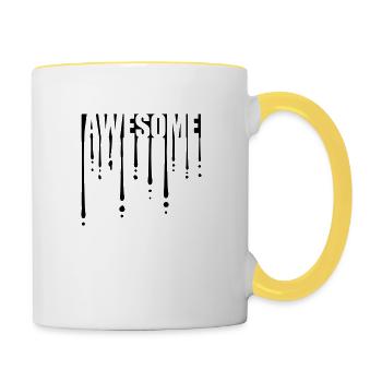 Laisse tomber des graffitis impressionnants - Mug contrasté - blanc/jaune - Droite