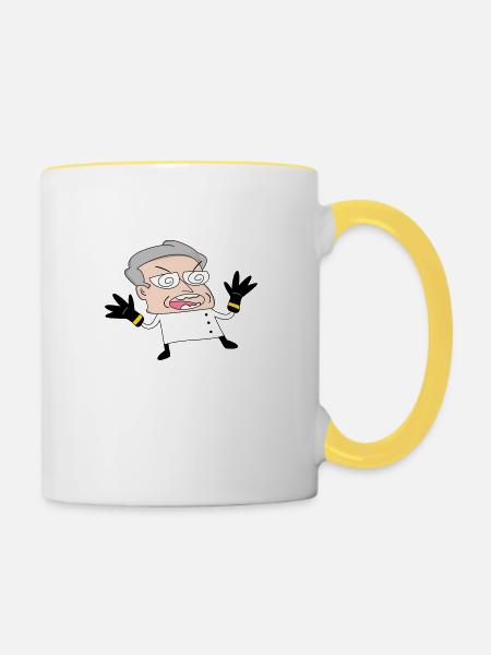 Verrückte wissenschaftliche - Tasse zweifarbig - Weiß/Gelb