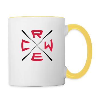 X Crew Logo - Contrasting Mug - white/yellow - Right