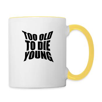 Logo trop ancien - Mug contrasté - blanc/jaune - Droite