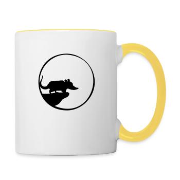 Klippe Mond Opossum - Tasse zweifarbig - Weiß/Gelb - Rechts