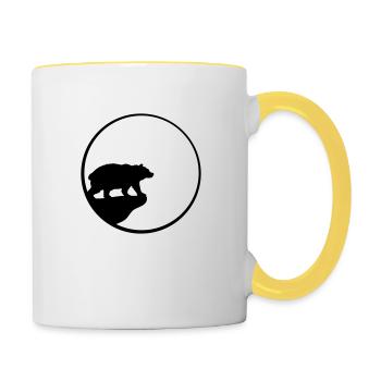 Mond Klippe Bär - Tasse zweifarbig - Weiß/Gelb - Rechts