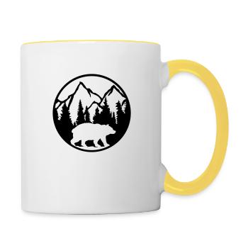 Bear Mountains Forest - Contrasting Mug - white/yellow - Right