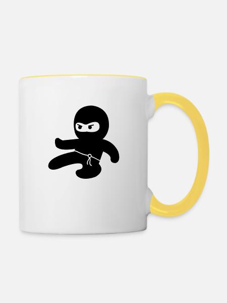 Ninja - Tasse zweifarbig - Weiß/Gelb