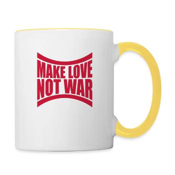Design Make Love - Tasse zweifarbig - Weiß/Gelb - Rechts