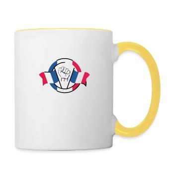 Je Vote Pour Macron - Macron présidentielle - Mug contrasté - blanc/jaune - Droite