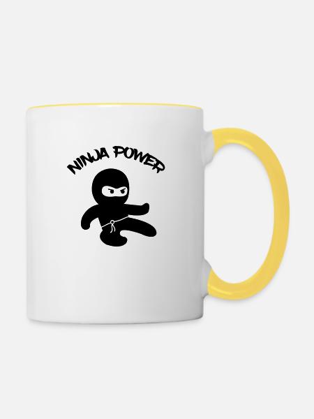 Ninja Power - Tasse zweifarbig - Weiß/Gelb