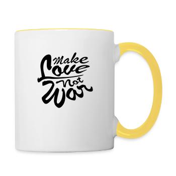 Text Make Love - Contrasting Mug - white/yellow - Right