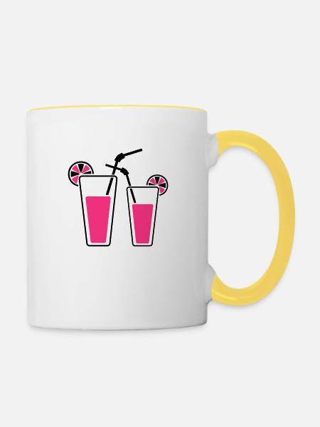 Cocktails - Tasse zweifarbig - Weiß/Gelb