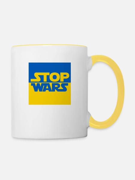 Ukraine - Tasse zweifarbig - Weiß/Gelb