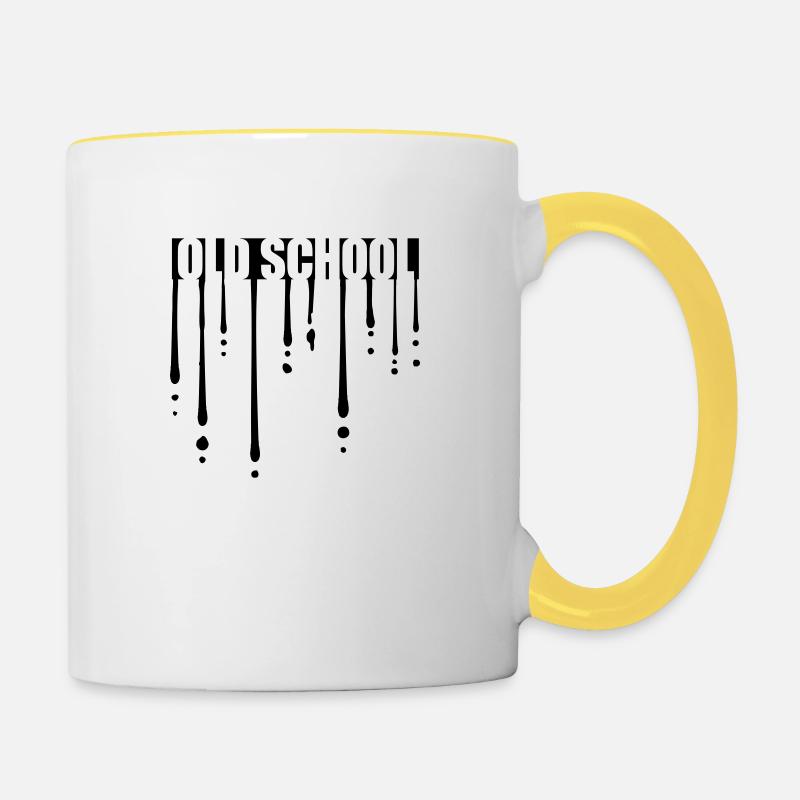 Drops Old School - Contrasting Mug - white/yellow