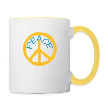 Symbol Peace Text - Contrasting Mug - white/yellow - Right