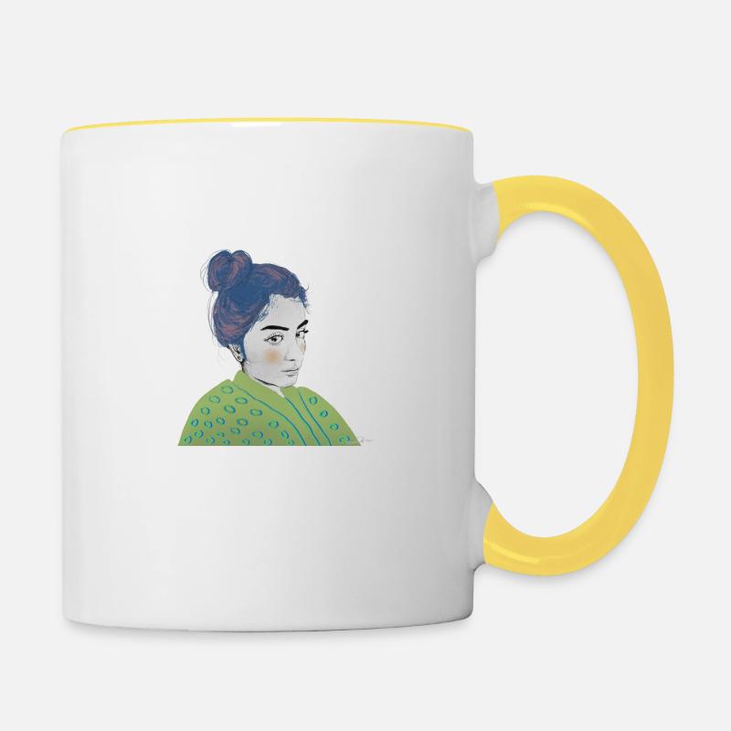 Fatima - Contrasting Mug - white/yellow