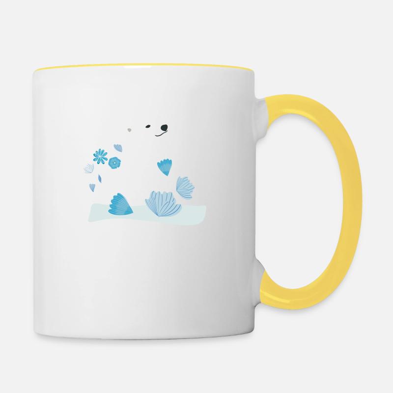 Ourson polaire - Mug contrasté - blanc/jaune